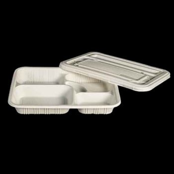 Biodegradable Meal Pack Cornstach Meal Box 5 Division